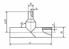 Тройник сварной ПНД ПЭ100 переходной 355х225 мм SDR 11